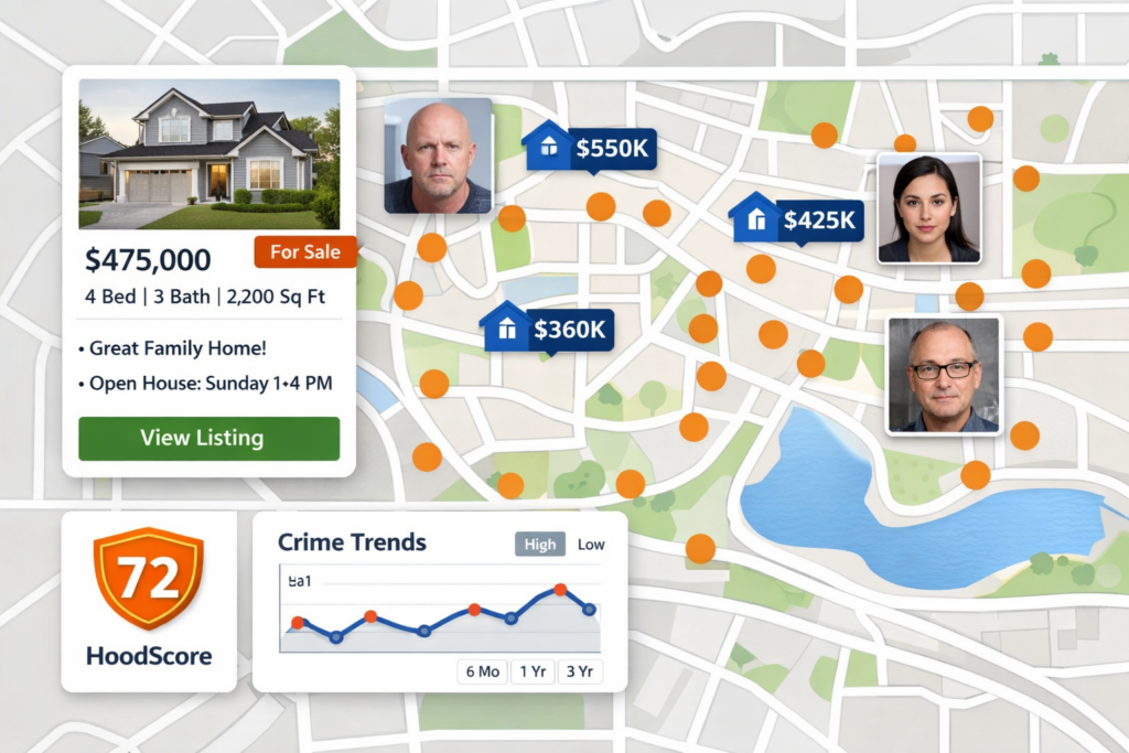 Map View of Crime and Offenders